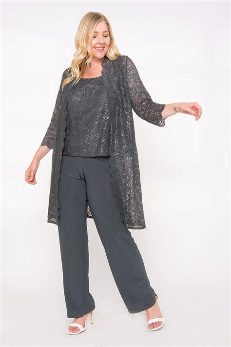 R M Richards R M Richards Plus Size Mother Of The Bride Pant Suit