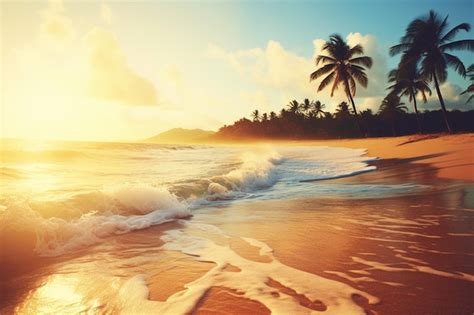 Premium Photo Beachfront Resort At Sunrise Luxury Beach Landscape