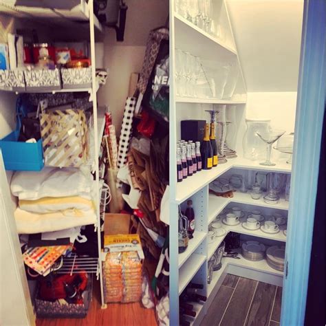 This Cluttered Under Stair Storage Has A Slanted Ceiling And Not Much