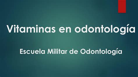 Solution Vitaminas Y Minerales En Odontologia Studypool