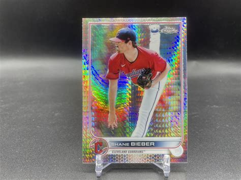 2022 Topps Chrome Shane Bieber Prism Refractor 208 Cleveland Guardians