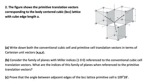 The Figure Shows The Primitive Translation Vectors Chegg