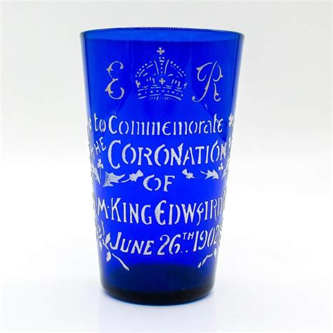 Bid Now: Vintage Hand-Painted King Edward II Coronation Glass - Invalid date EST