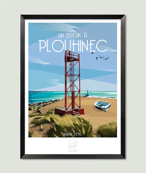 Affiche Ville Vintage Plouhinec La Loutre Format 42 X 59 4 Cm A2