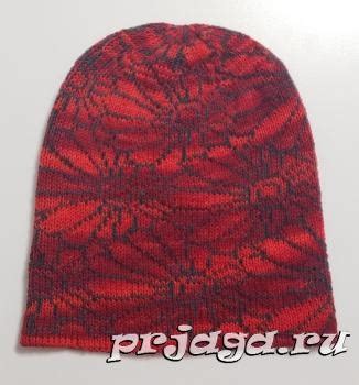 Шапка с жаккардовым узором спицами