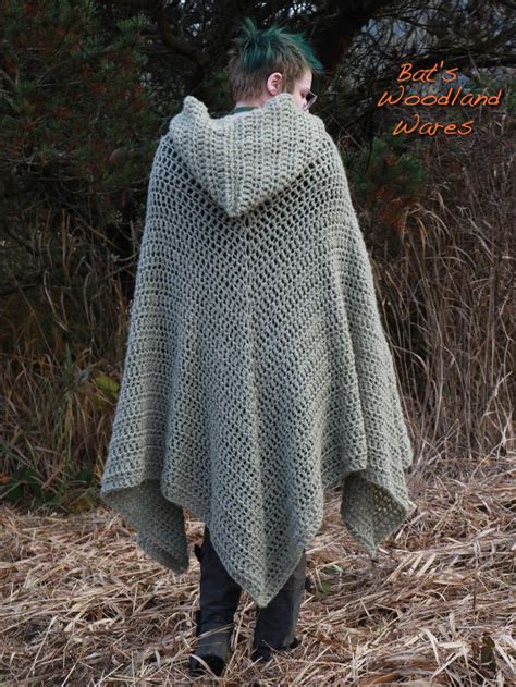 Hooded Cloak Sage Cloak Pattern Hooded Cloak Knitted Hood