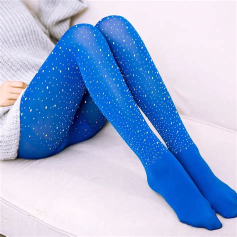 Autumn Winter Diamond Pantyhose Women Nylon Glitter Carnival Stockings