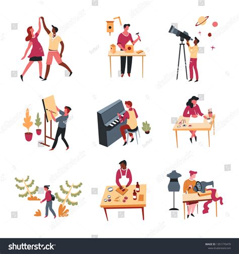 Hobbies Leisure Activity Pastime Art Entertainment Stock Vector