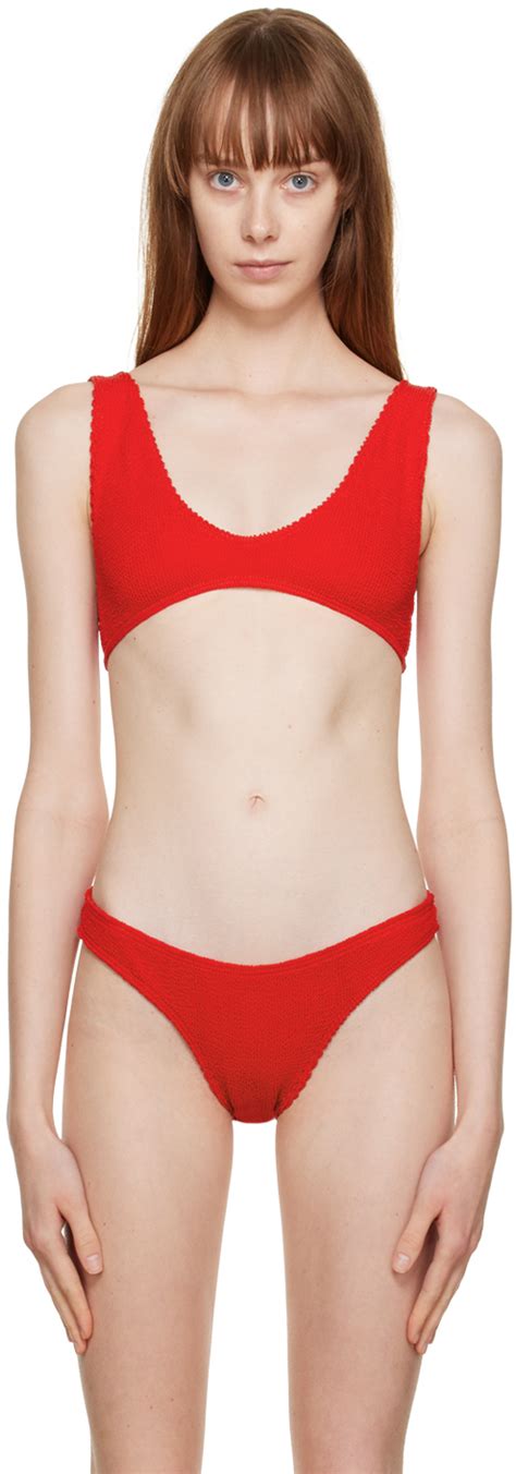 Bond Eye Red Scout Bikini Top SSENSE