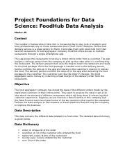 Project Foundations For Data Science Docx Project Foundations For