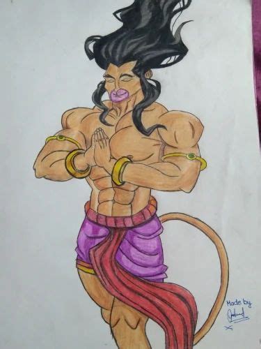 Pencils Hanuman ji pencil colour drawing, Size: A4 at ₹ 559/piece in ...