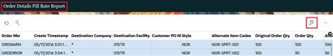 Order Fill Rate Report And Order Details Fill Rate Report