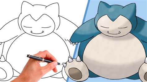 Cómo dibujar SNORLAX POKÉMON 143 GENERACIÓN 1 Paso a paso