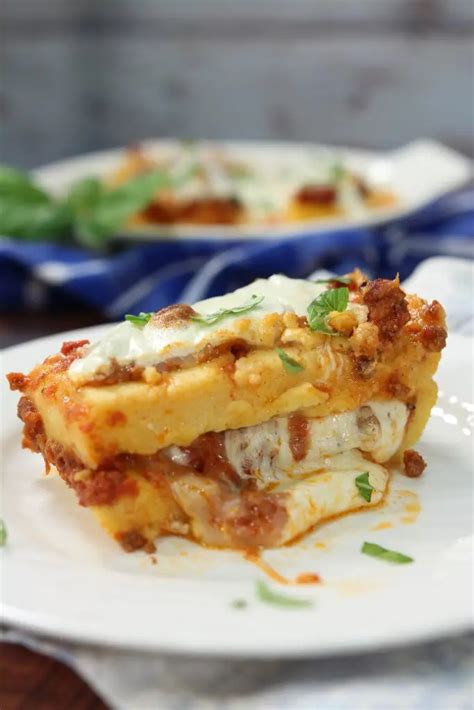 Cheesy Polenta Lasagna With Meat Sauce Pasquale Sciarappa Recipes