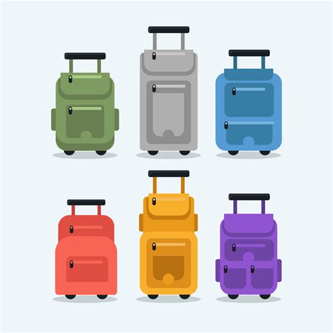 Various Travel Bag Icons In Flat Design Vector Art At Vecteezy