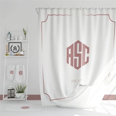 Monogrammed Shower Curtain Etsy