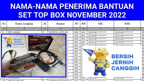 CARA CEK NAMA PENERIMA BANTUAN SET TOP BOX DARI PEMERINTAH YouTube