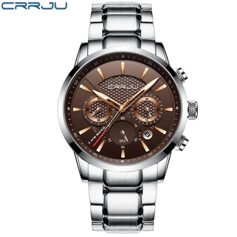 CRRJU Montre bracelet pour homme 30 m étanche Montres bracelets pour