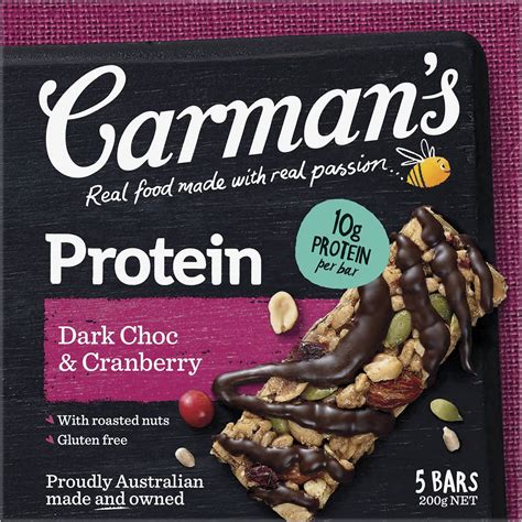 Carman S Protein Bars Dark Choc Cranberry Pack Woolworths