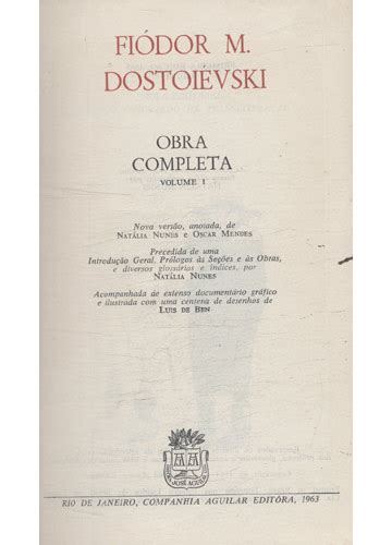 Sebo do Messias Livro Fiódor M Dostoiévski Obra Completa Volume 1