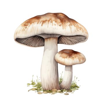 Shaggy Mane Mushroom Watercolor Illustration, Fungi, Mushroom, Fungus ...