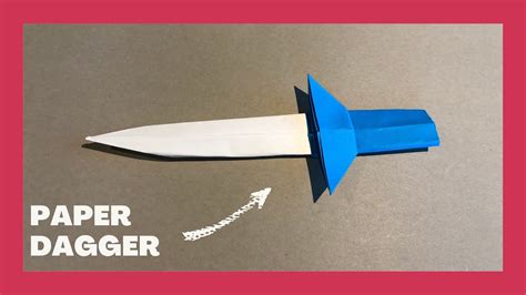 How To Make A Paper Dagger Knife Easy Origami Dagger Youtube