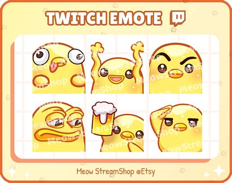 Twitch Emote Cute Chick Emotes Pack 9 Derp Sus Salute Sadge Beer