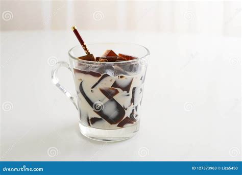 Coffee Jelly With Milk Stock Image Image Of Delicious 127373963