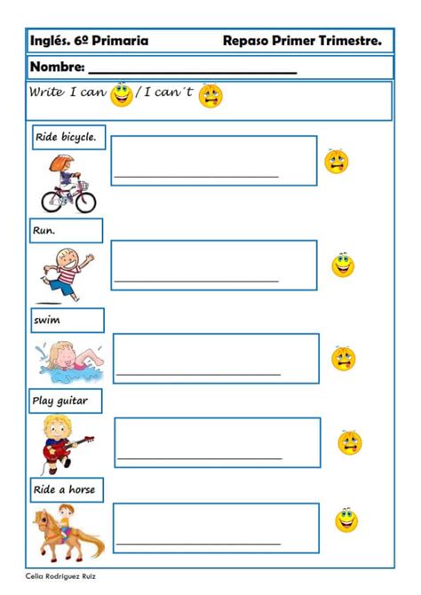 Fichas Inglés Sexto Primaria Recursos Educativos