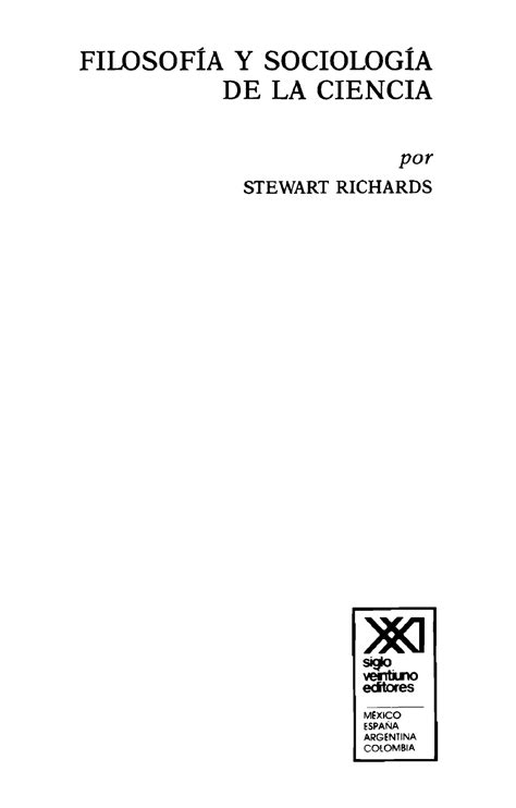 Richards Stewart Filosofia Y Sociologia De La Ciencia Cap 7