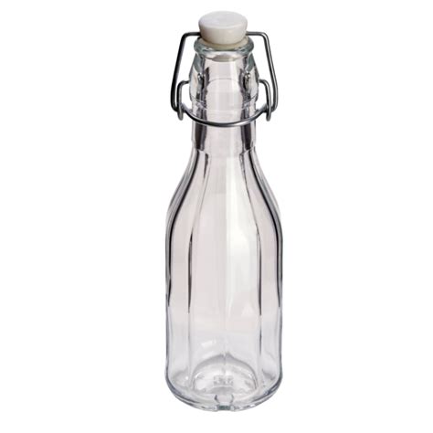 250ml Decagon 10 Sided Glass Swing Top Bottle Balliihoo