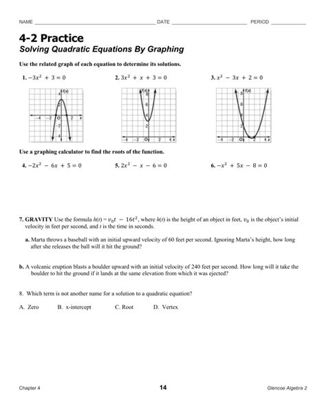 Quadratic Practice Problems With Answers