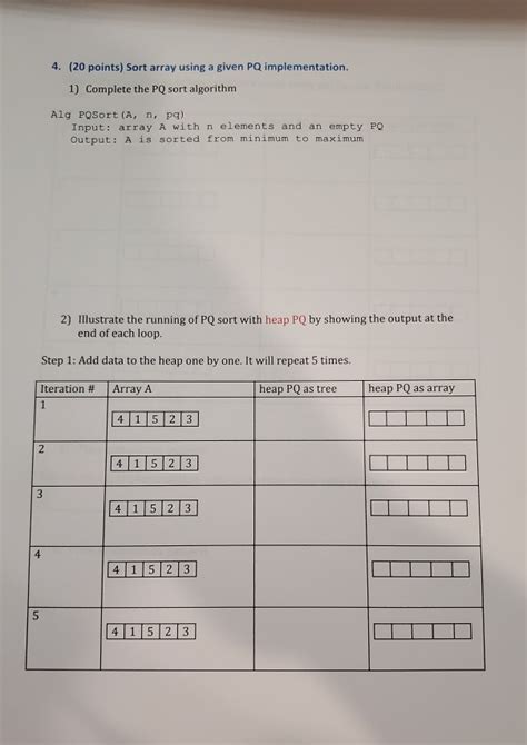 Solved Points Sort Array Using A Given Pq Chegg