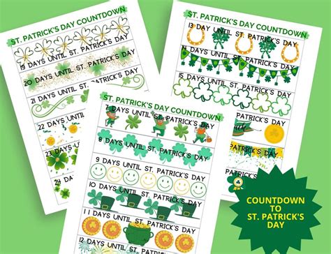 St Patricks Day Countdown Paper Chain Countdown Diy Printable Paper Chain Calendar