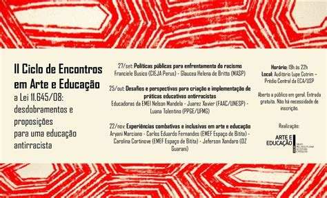 Ciclo De Encontros Tem Como Tema Educação Antirracista Eca