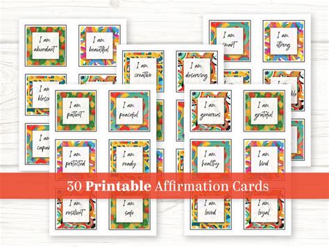 Positive Affirmation Cards Vision Board Printables Etsy