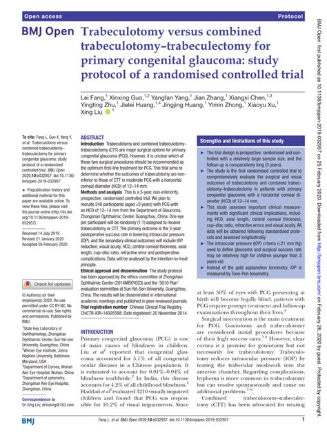 Pdf Trabeculotomy Versus Combined Trabeculotomy Trabeculectomy For