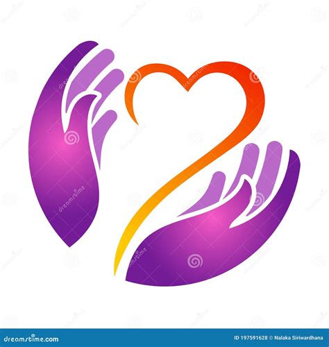 Vector Del Logotipo De Amor De Manos Y Corazón Ilustración Del Vector