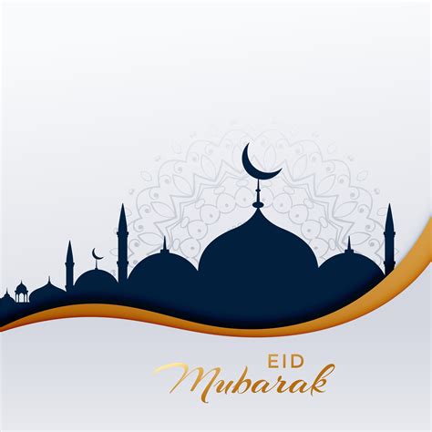 Eid Mubarak Islamic Greeting With Mosque Download Free Vector Art Stock Graphics And Images