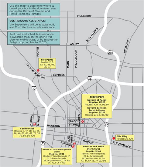 Via Fiesta Parade Reroute Map V Via Metropolitan Transit