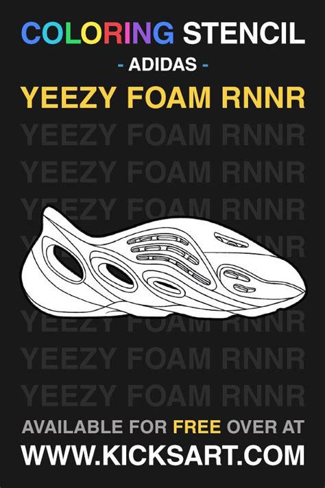 This Is A Free Sneakers Coloring Stencil Of The Adidas Yeezy Foam Rnnr Available Over At