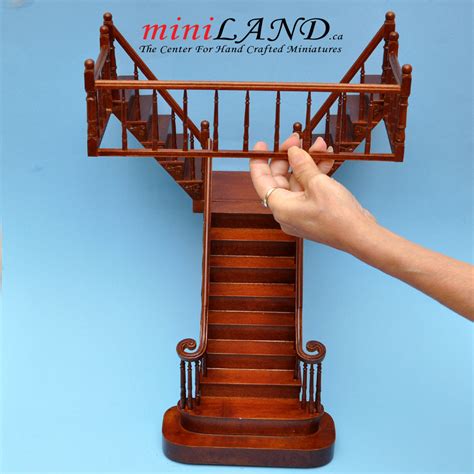 Quality Y Staircase 1 12 Scale Miniature Wooden Dollhouse Stair WN With