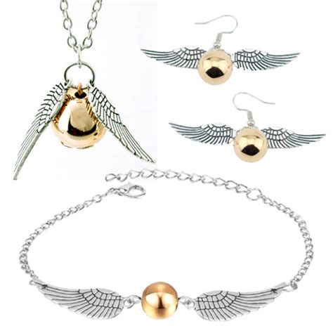 Pack Harry Potter Snitch Dorada Collar Pulsera Aros Regalos Para