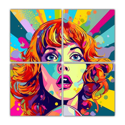 Pinturas Decorativas Para Bastidor De Madera De Niña Pop Art Colorido