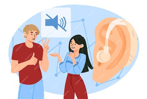 Premium Vector Deaf Mute People Concept Man And Woman Communicate