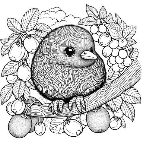 Kiwi bird coloring page Lulu Pages