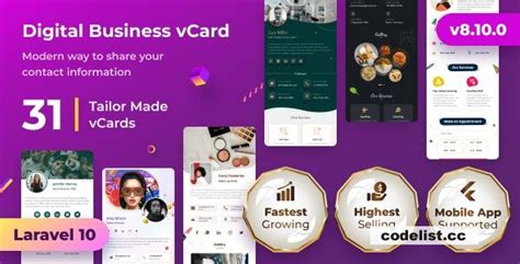 Vcard Saas V8100 Business Card Builder Saas Laravel Vcard Saas