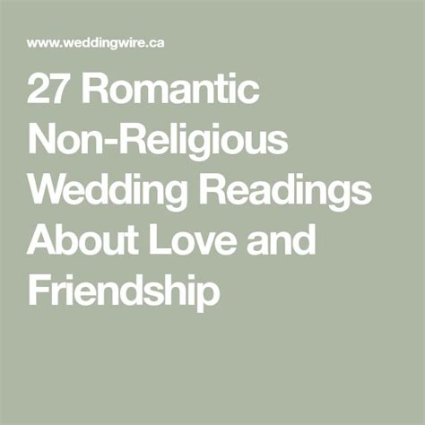 Romantic Non Religious Wedding Readings