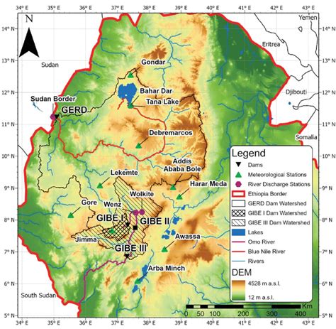 Regions Of Study In Ethiopia Dem Digital Elevation Model Of Blue