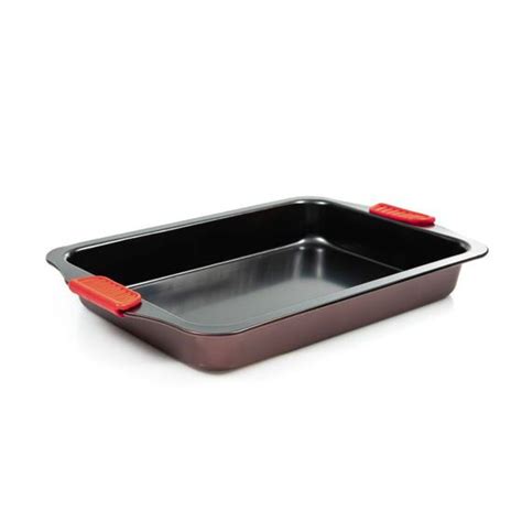 Forma Assadeira Tabuleiro Antiaderente 40 x 26cm Pegador Silicone Aço